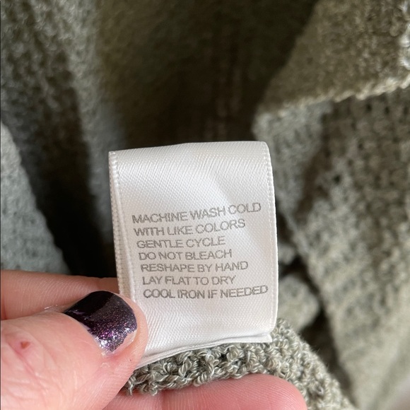 NWT Stitch Drop Long Sleeve Green-Gray Loose Knit Open-Front Sweater M - Picture 8 of 10